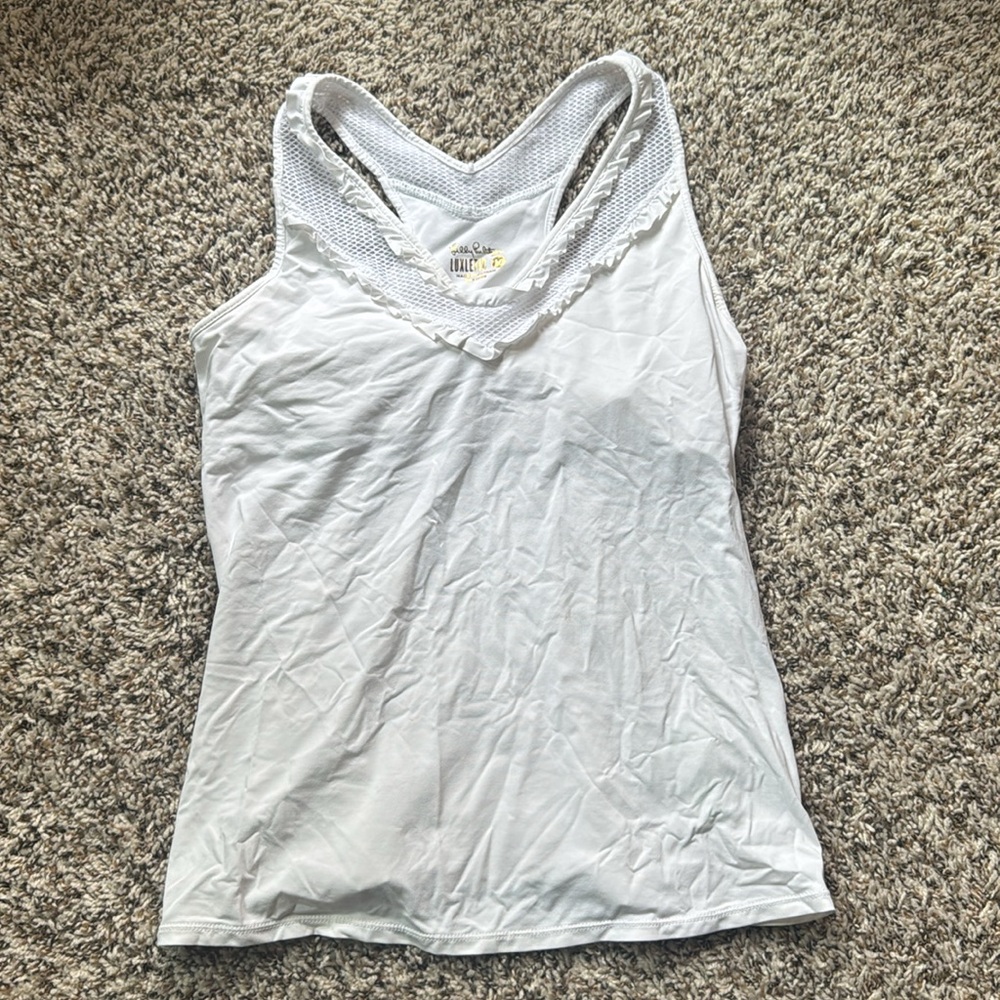White Lilly Pulitzer bra shelf Tank Top